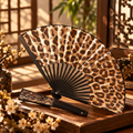Vintage Leopard Print Folding Fan