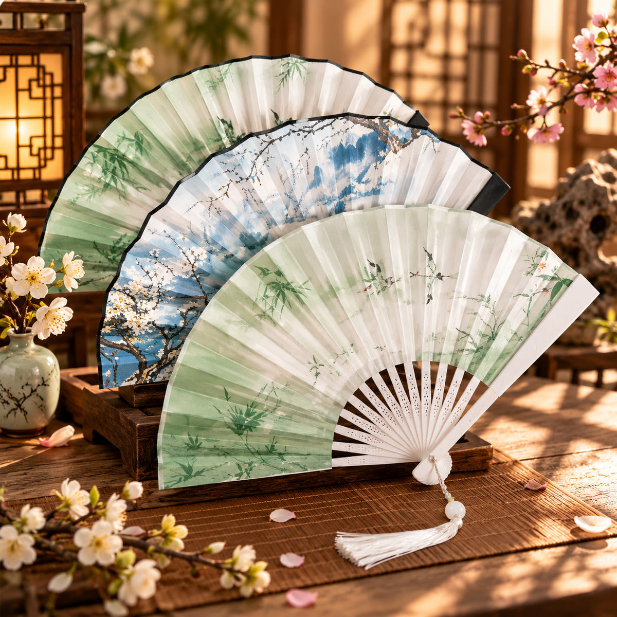 Elegant Tassel Folding Hand Fan